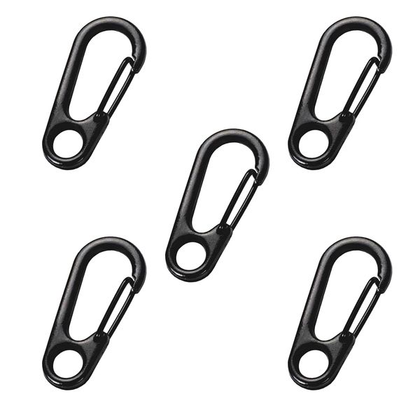 Mini Carabiners Clip, 5 Piece Metal Snap Carabiners, Keychain Clip, Keyring Hook, for Camping, Travel, Hiking