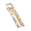 8cm Gold Colour Rectangle Design Crystal & Ab Crystal Beak Clip