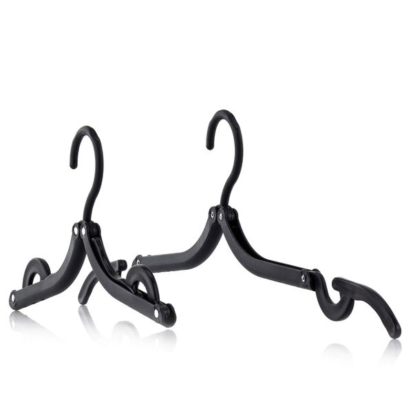 HANGERWORLD 12 Black 40cm Plastic Foldable Travel All Purpose Clothes Garment Clothes Hangers.