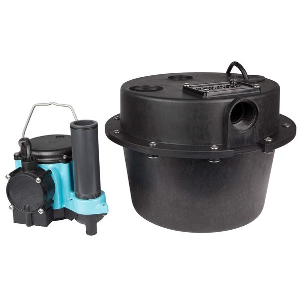 Little Giant WRSC-6 Compact Drainosaur Tank and Sump Pump Combination System, Black