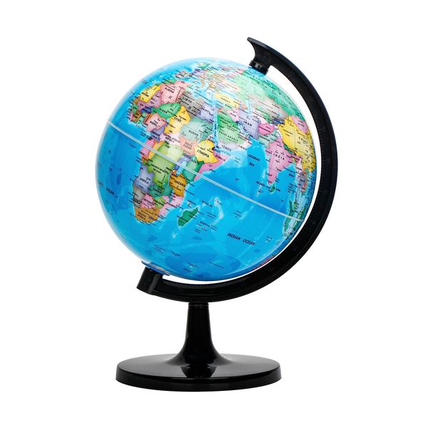 EXERZ 10" World Globe Political Map - Educational Globe - Self Assembled School Globe 10 inch Diameter