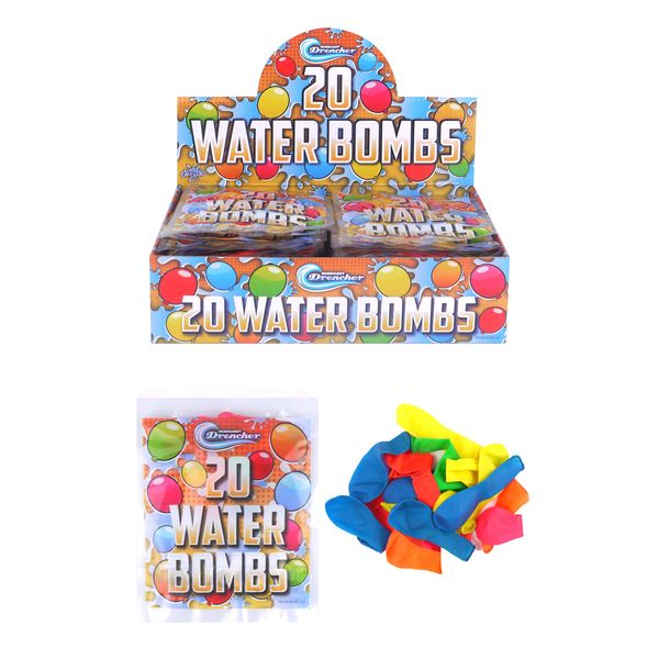 Henbrandt 100 x Water Bombs 6 Assorted Colours 5 Packs of 20 Water Bomb Balloons for Birthdays and Summer Fun Garden Party Games Party Favour Loot Bag Filler for Kids