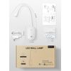 LED Wall Mount Reading Light for Bed, Reading Lamp with USB Output 5 Brightness 