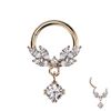 Treuheld® Segmentring-Clicker Piercing mit Kristallen und Anhänger [03.] Rosegold
