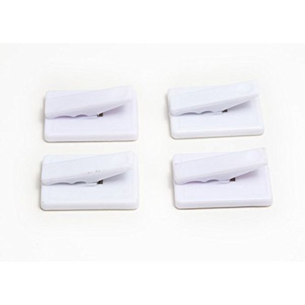 2 X Self-Adhesive Bill Clips & Note Holder - White Plastic