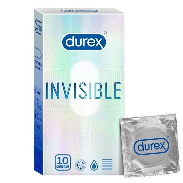 Durex Invisible Super Ultra Thin Condoms for Men - 10 Count