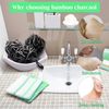 Easymoo Bath Loofahs Sponge Shower Pouf Body Scrubber Mesh Pouf Bath Sponge 3 Pack