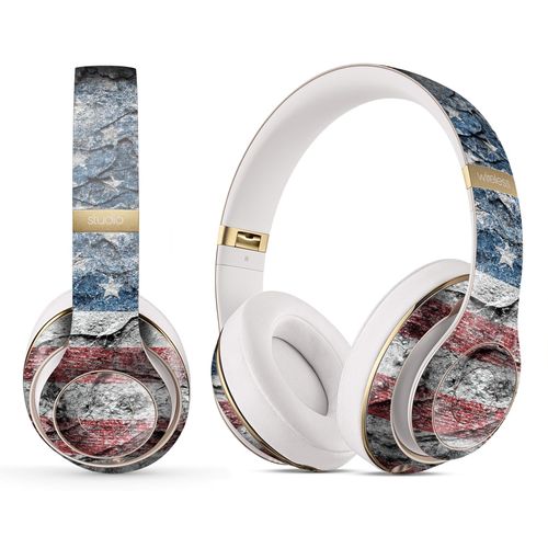 DesignSkinz - Compatible with Beats Studio Pro - Skin Decal Protective Scratch Resistant Vinyl Wrap - Aged and Wrinkled American Flag