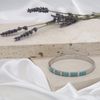 Tuscany Silver Women's Rhodium Plated Turquoise 5.5mm Bangle