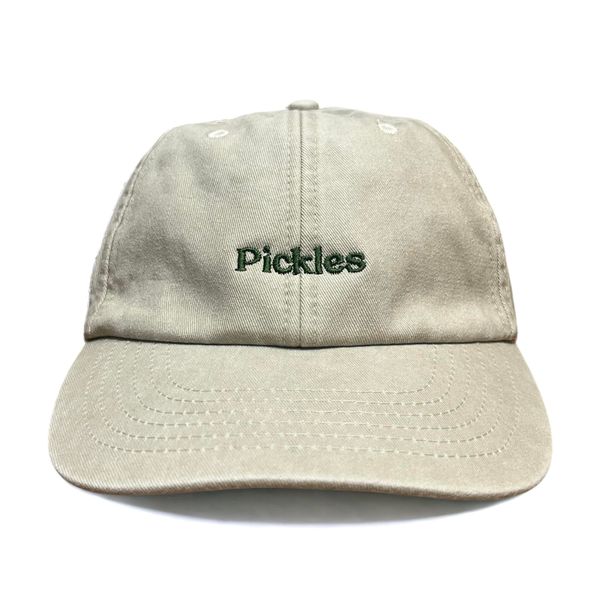 Vivian Flytrap Unisex Pickles Washed Embroidered Dad Baseball Cap - Cream - One Size