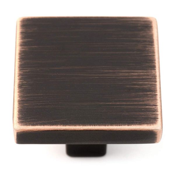 KOOFIZO Square Cabinet Knob - Oil Rubbed Bronze Pull Handle (31mm / 1.2 Inch), 10-Pack for Kitchen Cupboard Door, Bedroom Dresser Drawer, Bathroom Wardrobe Hardware