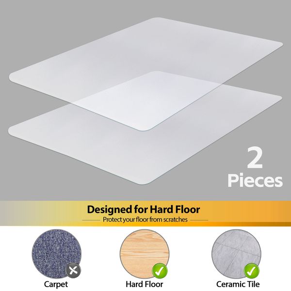 2PCS 60" x 46" Clear Office Chair PVC Floor Mat Protector Thick Computer Desk