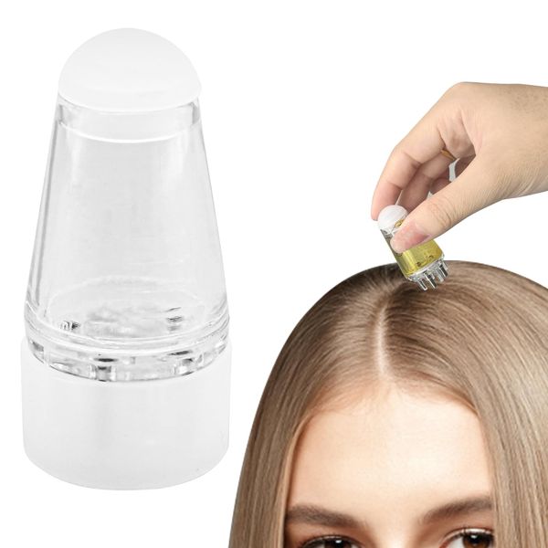 Hair Oil Applicator Bottle for Scalp, Scalp Oil Applicator Root Comb Applicator Bottle, Hair Oiling Applicator Oil Dispenser, Roller Ball Massager Hair Massager for Hair Growth Care(White)