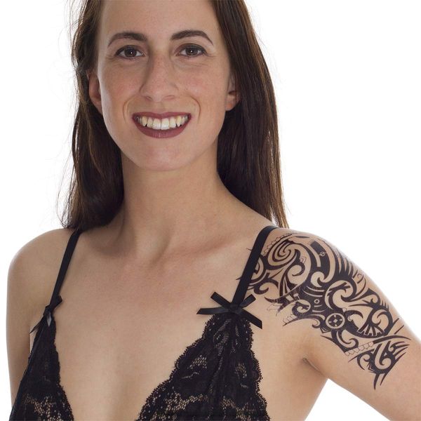 2 x schwarzes Tribal XL Tattoo - Detailreich - Body Temporary Tattoo - HB522 (2)