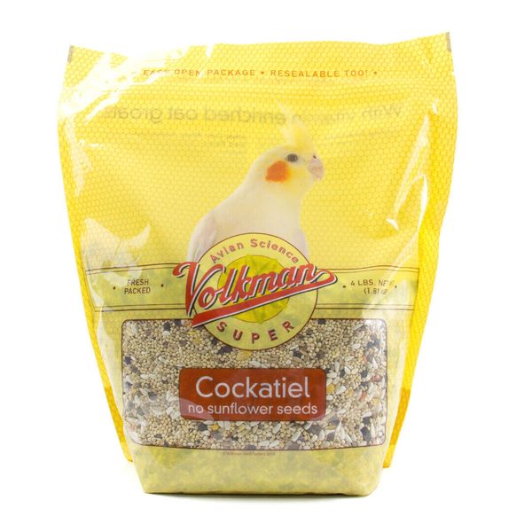 Volkman Avian Science Super Cockatiel No Sunflower 4lbs Pet Bird Seeds