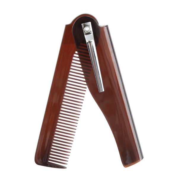 Beard Hair Folding Pocket Comb Mens Fine Tooth Travel Portable Massage Small Hair Comb Barbers Professional Handmade Men Boys Combs Perfect for Male Grooming Hair Moustache Beard