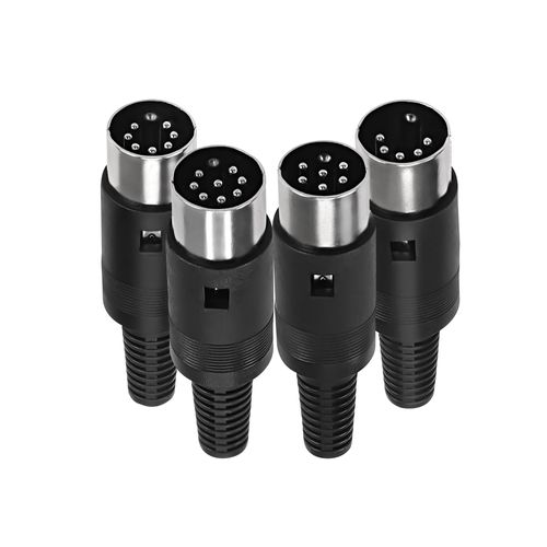 MEIRIYFA DIN 6-Pin Male Plug Connector, 4 Pack DIN 6 Pin Plug MIDI Cable Adapter Socket Solder Terminals Connector for Microphone Amplifiers