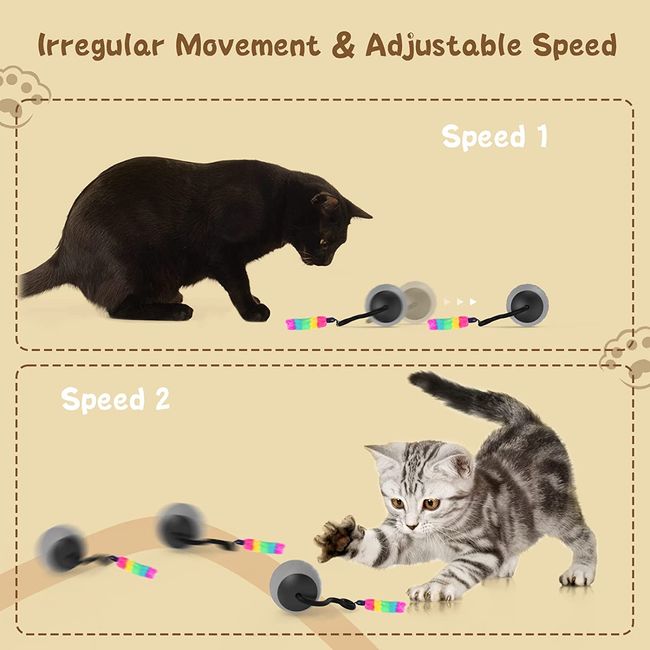 ATUBAN Interactive Cat Toys for Indoor Cats, Feather and Ball Cat