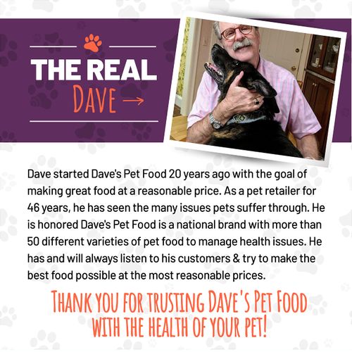 Dave's Natural Dry Dog Food, Delicate Dinners, Easy to Digest, Chicken Meal, Rice & Oatmeal, Wheat & Wheat Gluten Free (Bag 16 lb)