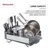 Stainless Steel Dish Rack W/ Angled Drain Board & Removable Flatware Caddy New