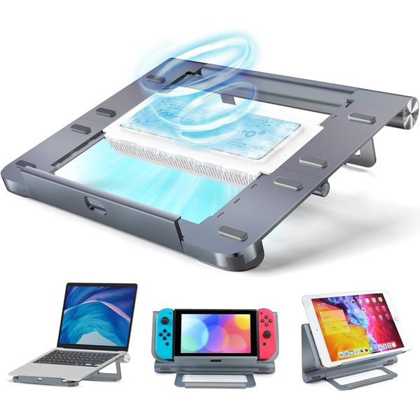 MoSpace Laptop Cooling Pad with Peltier Element 2024 Innovation, Transformation Function Laptop Cooling Stand, Aluminum Alloy, iPad Cooling Stand, Laptop Cooler, Low Noise, Semiconductor Cooling,