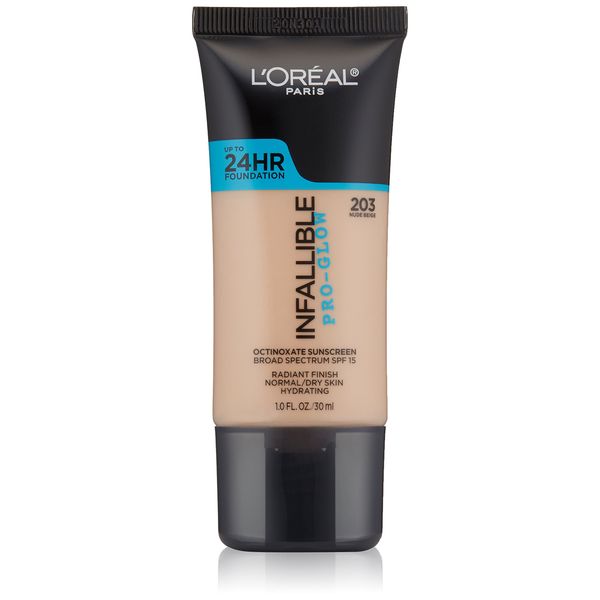 L'Oréal Paris Infallible Pro-Glow Foundation, Nude Beige, 1 fl. oz.