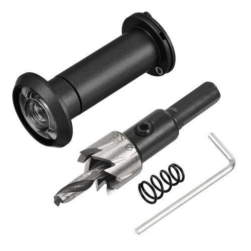 PATIKIL 5/8" Door Viewer Peephole, Zinc Alloy Privacy Door Viewer with Privacy Cover, 180-Degree Fits 1-3/4" to 2-15/16" Door with 16mm/0.62" Drill Bit for Security, Black
