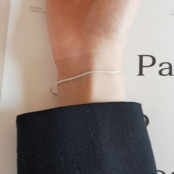 [Free Shipping] 925 Silver Shine Women&#39;s Silver Bracelet