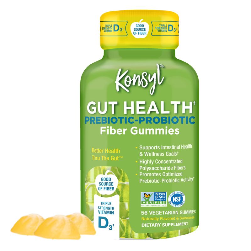 Konsyl Gut Health Prebiotic - Probiotic Fiber Gummies - Helps Support Digestive Health+ - Vegetar...