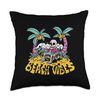 Beach Vibes Skeleton Summer Sand Funny Throw Pillow