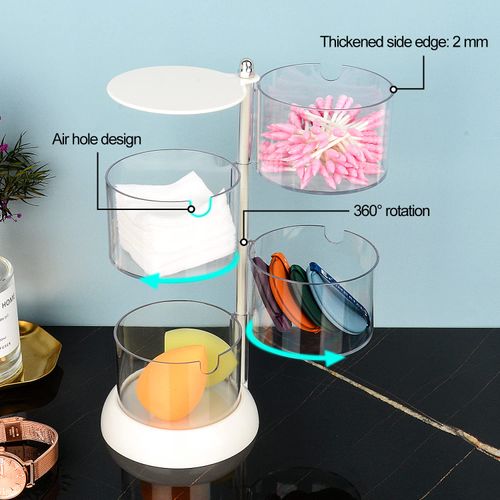JessLab Stackable Storage, 4 Layers Acrylic Hair Accessory Organizers Containers Jewelry Trays Makeup Organizer Storage for Bathroom Vanity Countertop