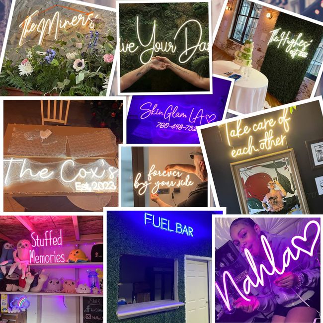 Birthday Neon Sign Custom Neon Sign Wedding Signs Name Signs Led Neon  Lights Neon Signs 