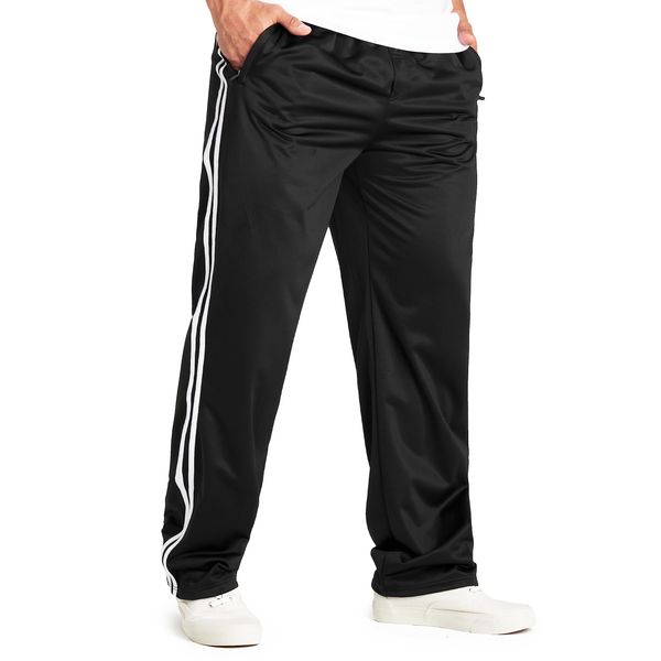 CityComfort Tracksuit Bottoms Men, Joggers with Zip Pockets Training Pants for Men Teens Jogging Bottoms (Black, M)