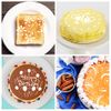 4 Pieces Cake Stencils with Elegant Flower Patterns (7.87 inch)