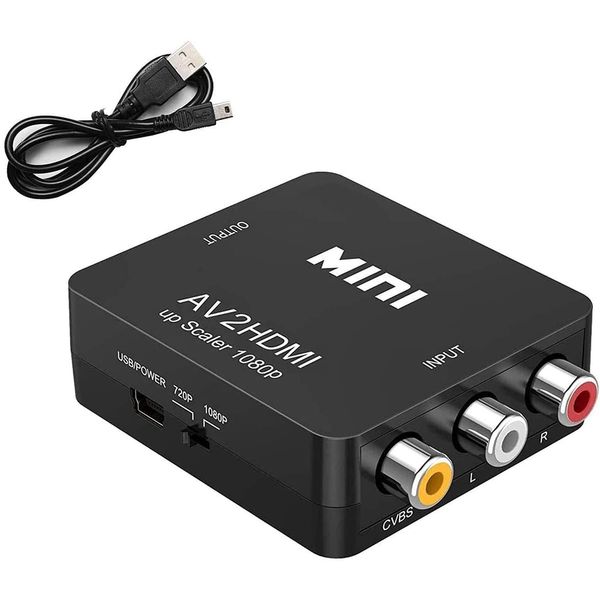 XPMY RCA to HDMI Adapter, AV to HDMI Converter, 1080P to HDMI CVBS AV Composite Video Audio Adapter for PC Laptop Mini Xbox PS2 PS3 TV STB VHS VCR Camera DVD