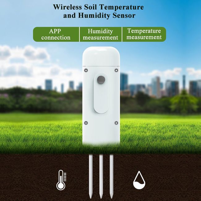 Soil Moisture Meter Temperature Humidity Tester Home Lawn Plants Soil  Moisture Meter Outdoor Humidity Sensor Humidity Meter Tool