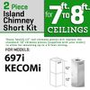 ZLINE SHORT ISLAND CHIMNEY KIT under 8ft ceiling KECOMi, 697i (SK)