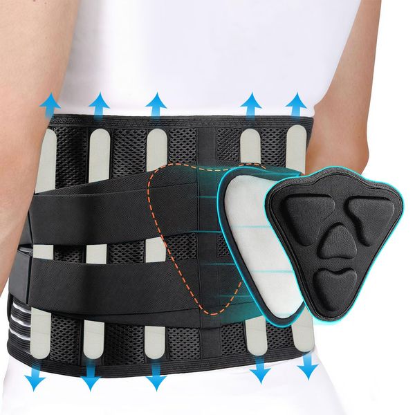 LeapBeast Back Support Belt Back Brace, Adjustable Lumbar Support Brace for Men and Women,Back Braces for Lower Back Pain, for Sciatica,Scoliosis, Breathable Lumbar Support Belt for Daily Work (M)