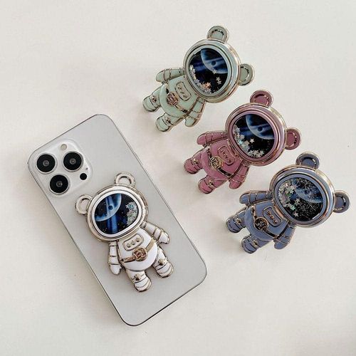 Jowxsx Astronaut Phone Holder, Adjustable Tablet Phone Ring Stand with 3D Moving Cute Phone Stand Holder,Adjustable Tablet Phone Ring Stand with 3D Moving Star Sequins for Girls Women