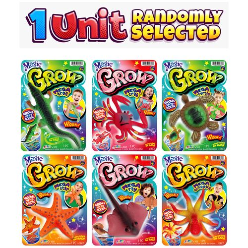 JA-RU Magic Grow Ocean Themed Water Animals (1 Pack Assorted) Beach Life Theme Toys | Bulk Expanding Bath and Pool Toys for Kids. Sea Creatures Party Toys and Goodie Bags. 302-1A