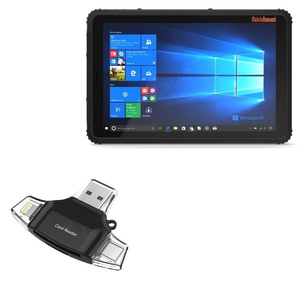 BoxWave Smart Gadget Compatible with MobileDemand T1540 Rugged Tablet - AllReader SD Card Reader, microSD Card Reader SD Compact USB - Jet Black