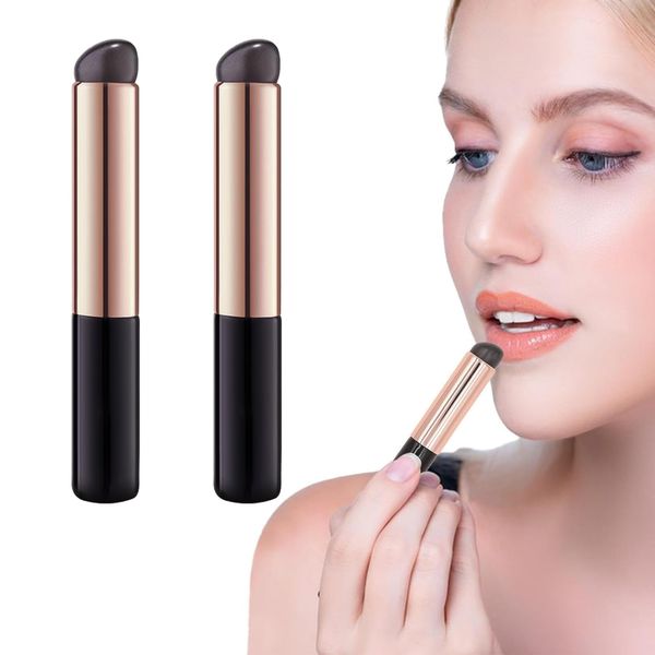 Coollooda Lipstick Brush, 2 Pieces, Makeup Brush, Silica Gel, Soft, Multi-functional, Lipstick Lip Brush, Makeup Tool, Easy to Carry, For Travel, Business Trips, Beginners