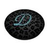 Letter D Leopard Cheetah Black Gray Fun Animal Print Initial PopSockets Swappable PopGrip