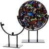 10" Round Wrought Iron Glass Art Display Stand