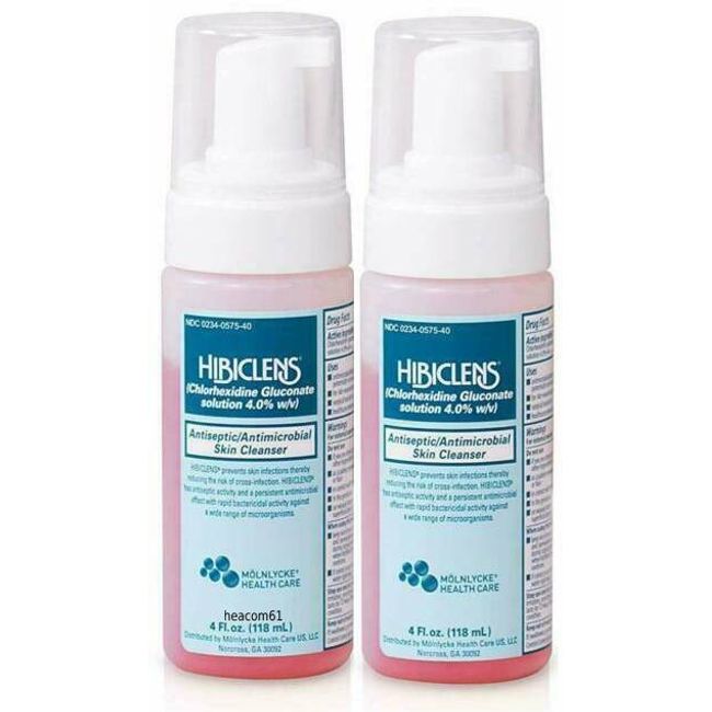 Hibiclens Antiseptic Antimicrobial Skin Cleanser 4oz Foam Pump 57541 (2 pack)