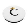 Gold Crown, Letter C Initial Monogram, Cute PopSockets PopGrip: Swappable Grip for Phones & Tablets