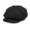 Anshili Beret Unisex Flat Cap, black