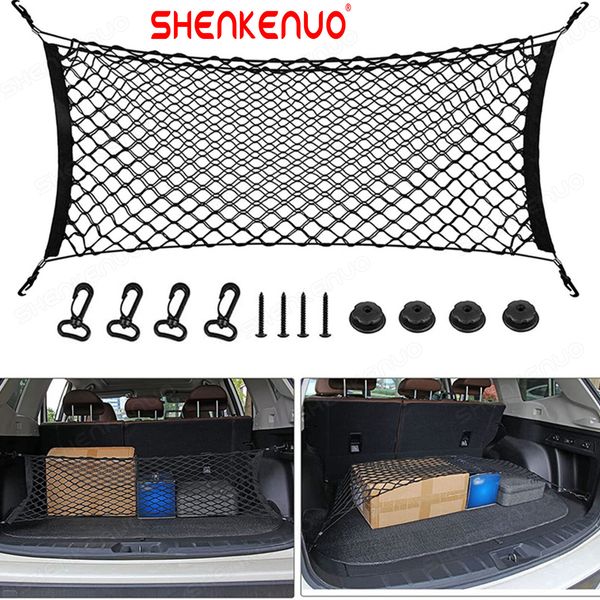 1x Black Car SUV Rear Cargo Trunk Boot Floor Net Elastic Mesh Storage Universal