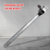 NIYATA 3Pcs Multi-Function Universal Socket Wrench Tool,Universal Socket,Universal Adjustable Socket Wrench (1 Pcs Ratchet Wrench,1 Pcs Extension Rod)