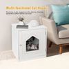 Cat Litter Box Wooden Structure Pet House Side Table Home Decor White